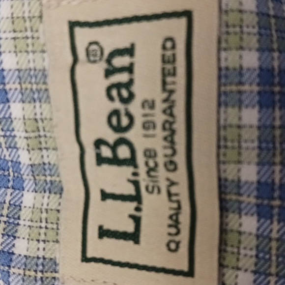 L.L.Bean size XXL-Tall men's plaid blue and white long sleeves shirt. - Picture 10 of 16